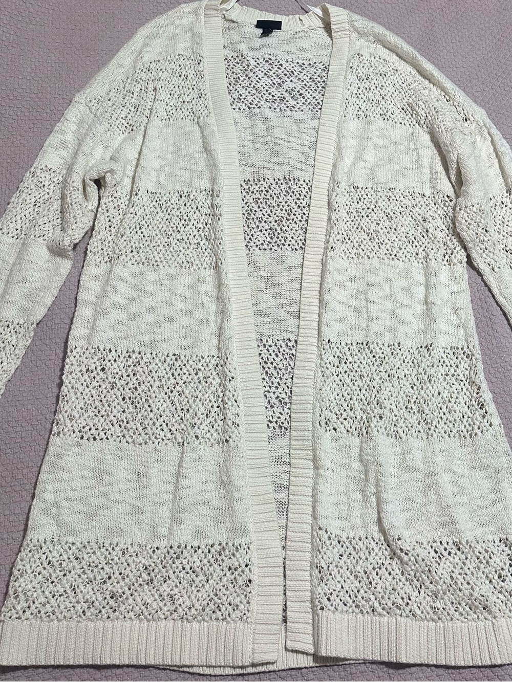 torrid Cream Open-Weave Knit Cardigan